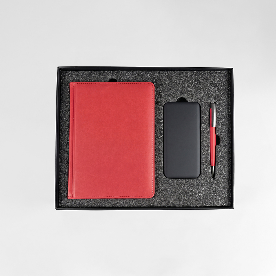 Набор подарочный BLISS: ежедневник, ручка и power bank в коробке с ложементом