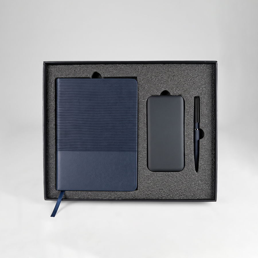 Набор подарочный RIFF: ежедневник, ручка и power bank в коробке с ложементом