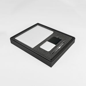 Набор подарочный POINT: ежедневник, ручка и power bank в коробке  с ложементом
