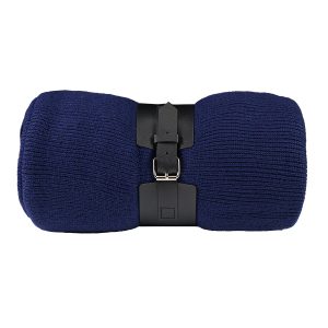 Плед  "Belt"; т.синий; 130 х 180 см; 100% акрил, с поясом