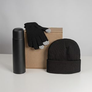 Набор подарочный GET WARM: перчатки, шапка, термос